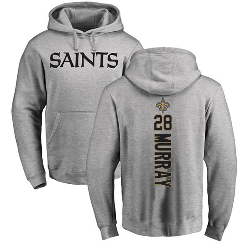 Men New Orleans Saints Ash Latavius Murray Backer NFL Football 28 Pullover Hoodie Sweatshirts